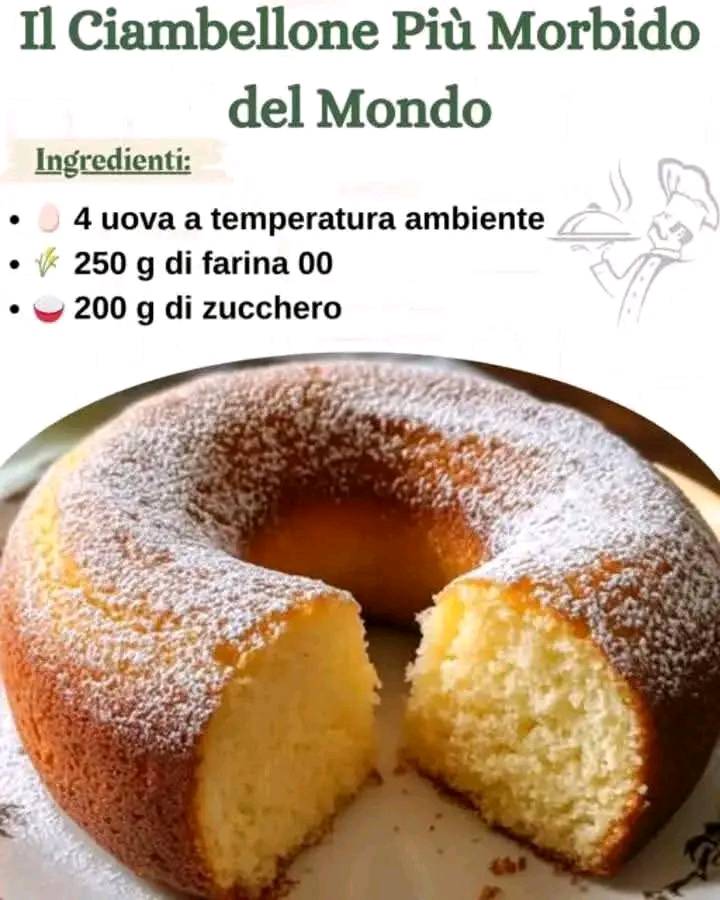 Ciambellone soffice e alto come quello fatto dalla nonna.